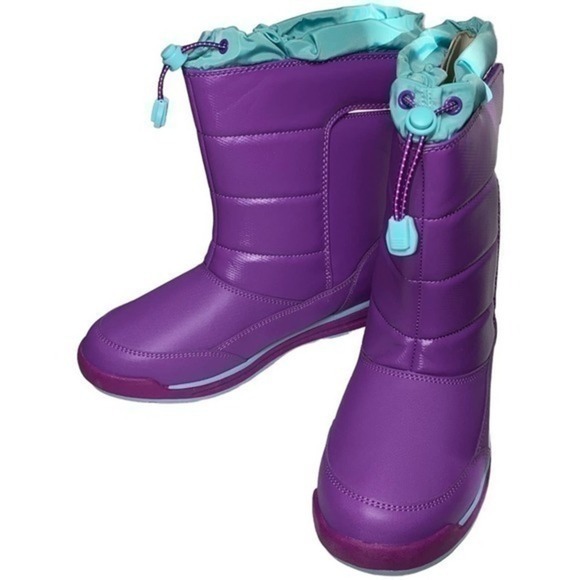 Lands End Girl’s Size 7 Purple Turquoise Snow Flurry Winter Boots - Picture 1 of 8